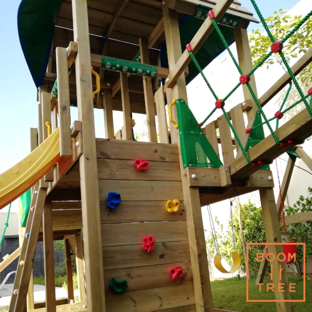 Craftsman working on playground equipment